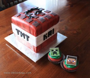 minecraft cake tnt cube dynamite cake cupcakes